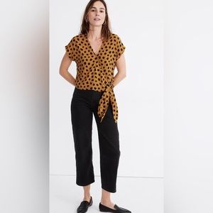 sash-tie wrap top in painted spots size S